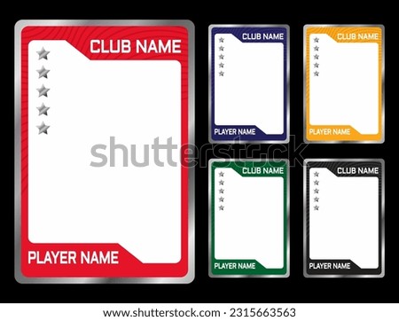  player trading card frame border template for game, toys,football player, hockey player. card border design flyer