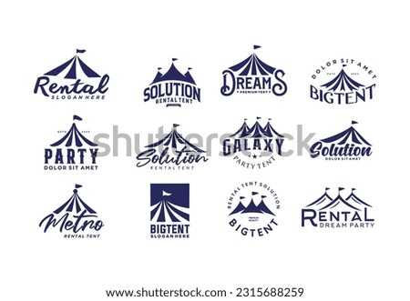 Set of Tent Party rental logo design template wedding or entertainment  Royalty-Free Stock Photo #2315688259