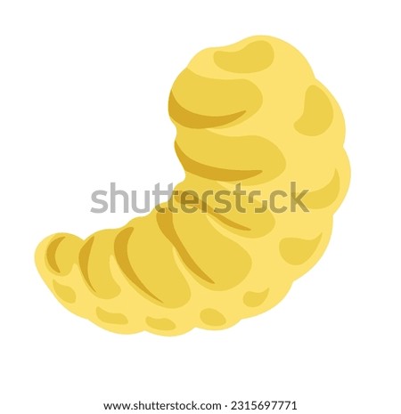 Bee larvae or grub with no legs, isolated icon of maggot of honeybee. Lifecycle and growth of insects, beekeeping knowledge and apiary 101 for agricultural purposes. Vector in flat style illustration