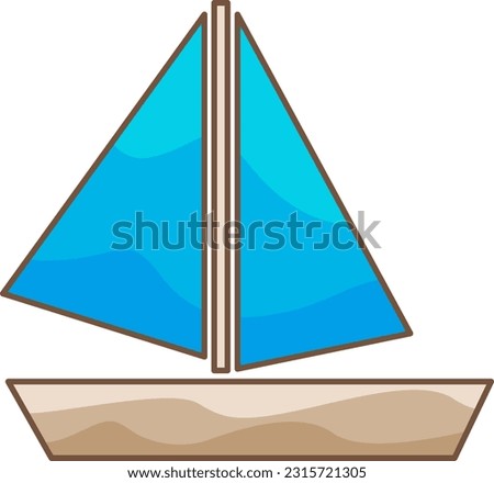 sailing ship sign vector illustration for decoration on summer holiday, nautical and transportation concept. 