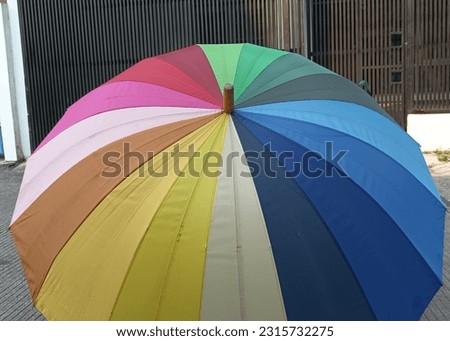 Multi color umbrella like a rainbow