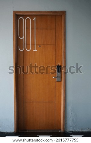 Door with number on a room 