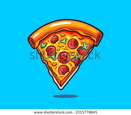 pizza slice illustration flat style vector 