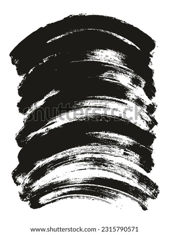 Round Sponge Thin Artist Brush Curved Background High Detail Abstract Vector Background Set 