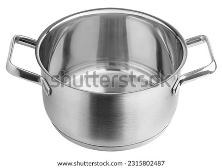 Stainless steel cooking pot, isolated on white background, clipping path, full depth of field Royalty-Free Stock Photo #2315802487