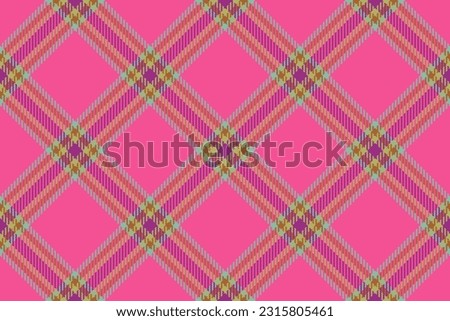 Background pattern vector of texture textile fabric with a seamless check tartan plaid in pink and pastel colors.