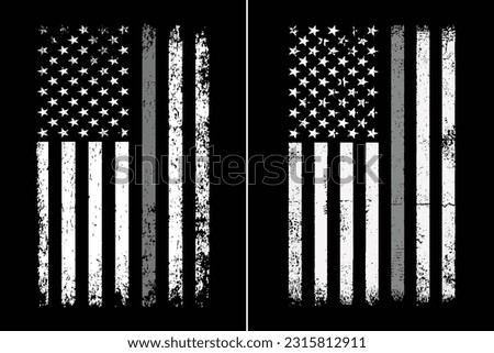 Thin Blue Line With USA Vintage Flag Design