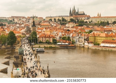 Panorama of Prague from Old Town Bridge Tower, Czech Republic Royalty-Free Stock Photo #2315830773