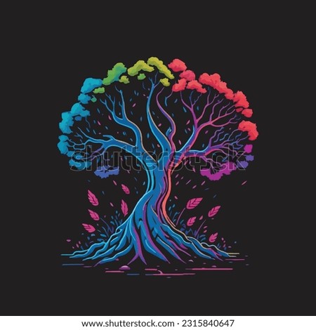 magical tree vector illustration, tree clip art