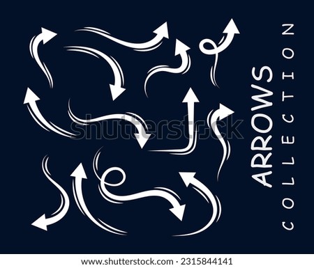 Stylish arrow collection set vector  desinHand drawn arrows collection in doodle style