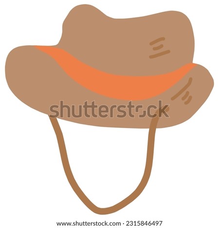Clip art of simple outdoor brown hat