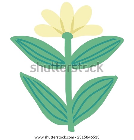 Clip art of simple deformed yellow flower