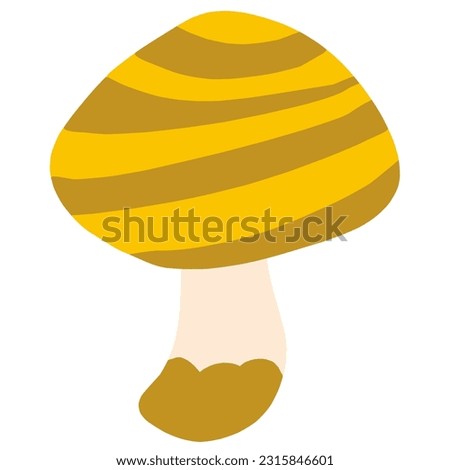 Clip art of simple striped mushroom