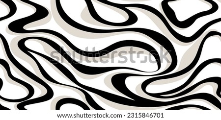 Seamless background abstract texture with wavy lines. Marble striped gray black white texture. liquid background. Optical effect of the illusion of movement Royalty-Free Stock Photo #2315846701