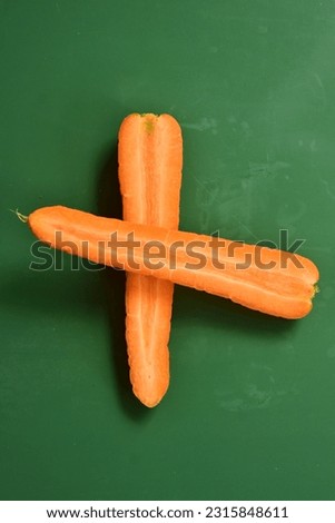 sliced carrot root. The carrot Daucus carota subsp. sativus is a root vegetable, typically orange in color.