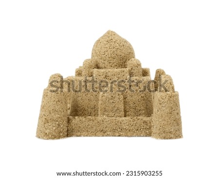 Beautiful sand castle isolated on white. Sultan's palace