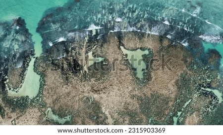aerial image of corals in ipioca beach maceio alagoas brazil Royalty-Free Stock Photo #2315903369