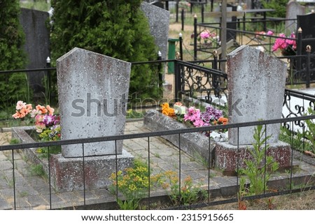 crosses and monuments in the cemetery