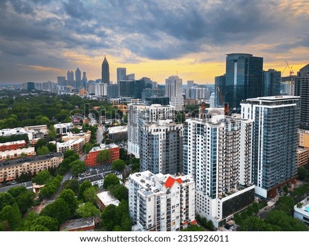 Atlanta, Georgia, USA downtown cityscape over midtown.