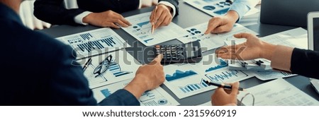 Auditor team collaborate in office, analyzing financial data and accounting record. Expertise in finance and taxation with accurate report and planning for company revenue, expense and budget. Insight Royalty-Free Stock Photo #2315960919