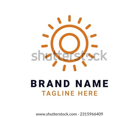 Sun Logo Design. Geometric Radial Rays of Sunburst isolated. Usable for Business and Nature Logos. Flat Vector Logo Design.