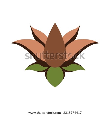 lotus flower blossom flat vector icon for apps and websites