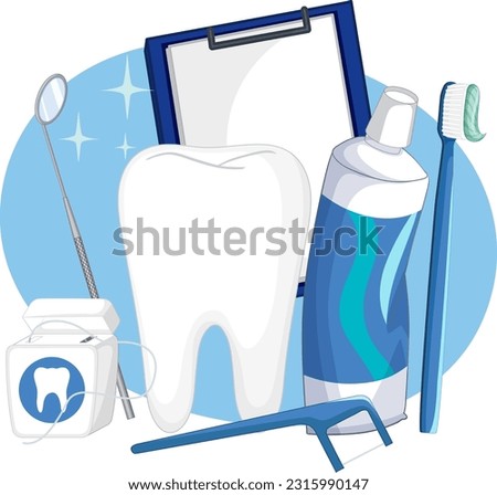 Dental Elements Vector Set illustration