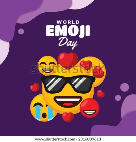 World Emoji Day Celebration Vector Design Royalty-Free Stock Photo #2316009613