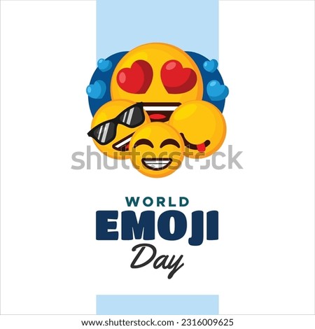 World Emoji Day Celebration Vector Design Royalty-Free Stock Photo #2316009625