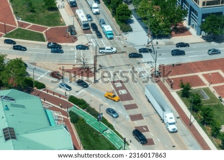 View of the Baltimore cityscape and roadways