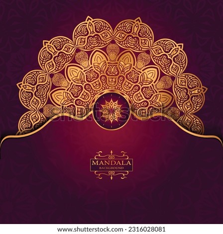 Creative and unique golden color mandala art design