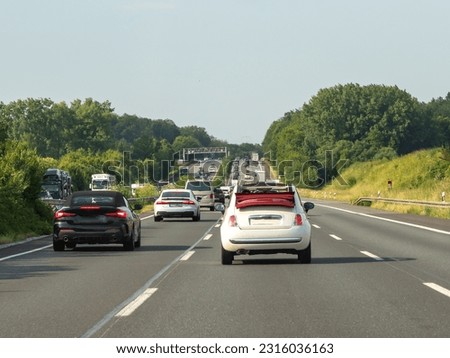 Highways are congested with traffic. European highway. Royalty-Free Stock Photo #2316036163