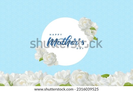 Vector Mother's day illustration with jusmine flower background Royalty-Free Stock Photo #2316039525