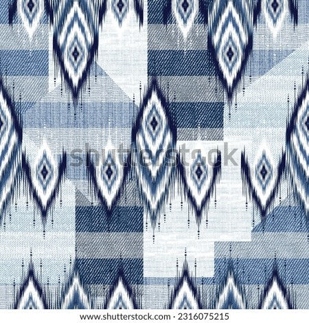 seamless denim patchwork pattern on textures background Royalty-Free Stock Photo #2316075215