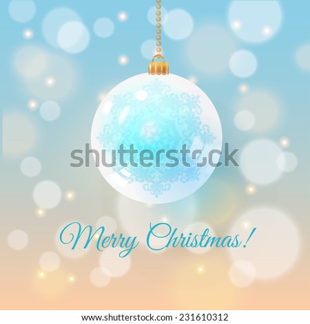 Christmas card with decorative ball