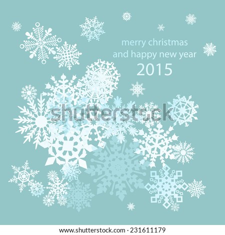 Elegant Christmas background with snowflakes and place for text. Vector Illustration.