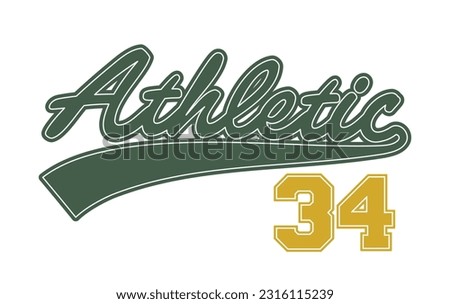 Vector typography in varsity vintage style.  Royalty-Free Stock Photo #2316115239