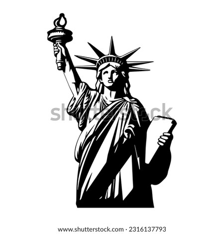 Statue of Liberty graphic illustration. American symbol. New York, USA Royalty-Free Stock Photo #2316137793