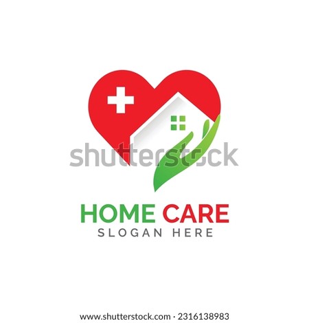 Home care logo design vector illustration.