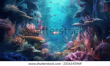 Enchanting Underwater Life Vector Vibrant and Captivating Illustration of Marine World for Nature, Exploration, and Design  Royalty-Free Stock Photo #2316145969