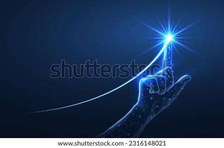 Growth. Rising success graph chart with a neon line. Upward trend, economy progress, company revenue, financial performance, lead manager, company growth, resulting analysis, sales increase concept. Royalty-Free Stock Photo #2316148021
