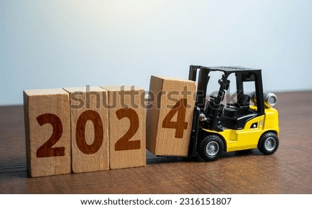The beginning of 2024 in the context of business and industry. Logistics and transportation. Warehousing. Setting new plans. Economic news and possibilities. Royalty-Free Stock Photo #2316151807