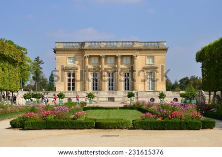 France, the Petit Trianon in the parc of Versailles Palace Royalty-Free Stock Photo #231615376