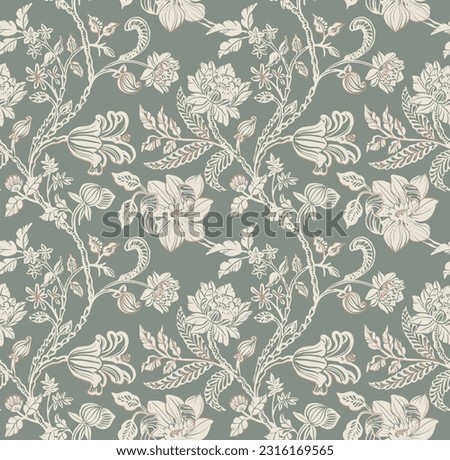 Seamless pattern in the style of chinoiserie. Elegant floral pattern