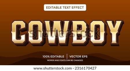 cowboy 3D text effect template Royalty-Free Stock Photo #2316170427