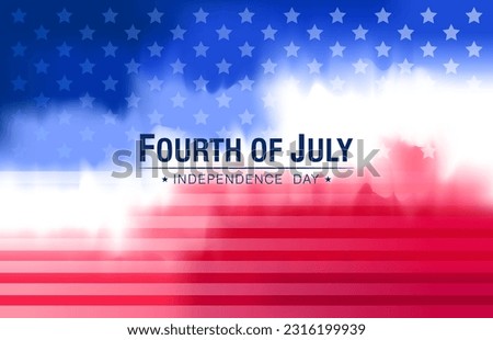 Patriotic vibrant gradient red, white and blue background for 4th of July celebration