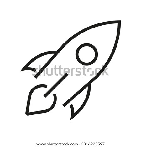 Rocket line icon, outline vector sign, linear style pictogram isolated on white. Startup symbol, logo illustration.