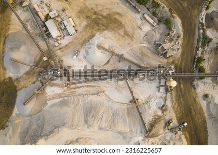 A drone shot of an Industrial Quarry