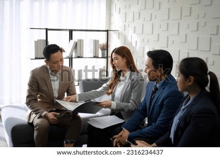 White collar worker working and meeting at office. White collar worker and business concept.