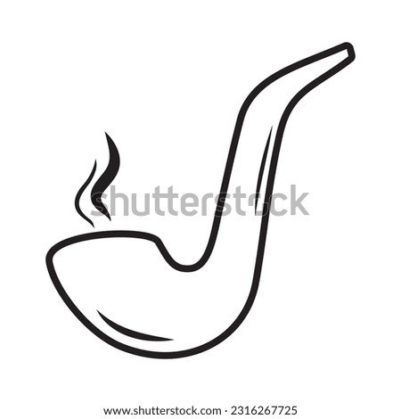 vector of the icon of the men's leisure line with a smoking pipe. men's signboard for relaxing with a smoking pipe. isolated contour symbol black illustration stencil